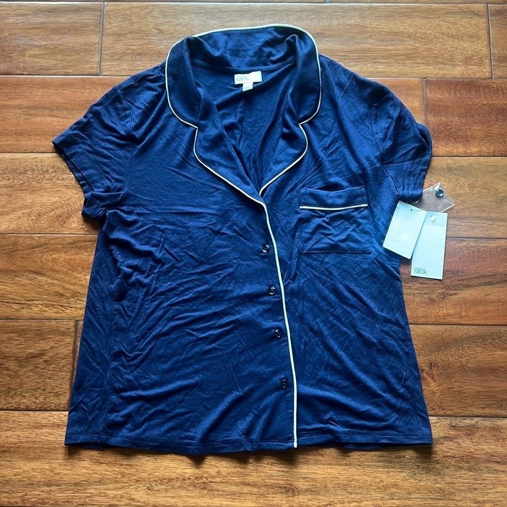 NWT Navy Blue Nordstrom Rack Pajama Top Size Small